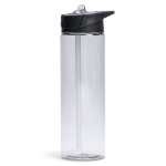 Bouteille en plastique sans BPA avec paille incluse 700ml couleur transparent
