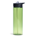 Bouteille en plastique sans BPA avec paille incluse 700ml couleur vert transparent