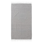 Serviette en coton recyclé type Hammam de couleur unie 150x90cm couleur gris foncé troisième vue