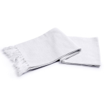 Serviette en coton recyclé type Hammam de couleur unie 150x90cm couleur gris clair