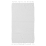 Serviette en coton recyclé type Hammam de couleur unie 150x90cm couleur gris clair troisième vue