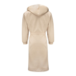 Peignoir en coton et polyester avec capuche ajustable taille S/M couleur beige troisième vue