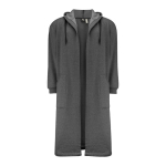 Peignoir en coton et polyester avec capuche ajustable taille S/M couleur gris foncé deuxième vue