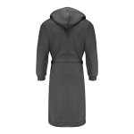 Peignoir en coton et polyester avec capuche ajustable taille S/M couleur gris foncé troisième vue