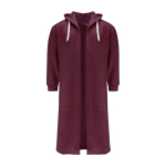 Peignoir avec deux poches, capuche et ceinture à la taille couleur bordeaux deuxième vue