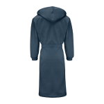 Peignoir avec deux poches, capuche et ceinture à la taille couleur bleu troisième vue