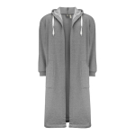 Peignoir avec deux poches, capuche et ceinture à la taille couleur gris deuxième vue