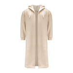 Peignoir avec deux poches, capuche et ceinture à la taille couleur beige deuxième vue