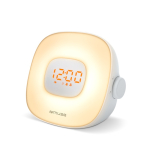 Radio-réveil avec lumière d'ambiance naturelle et radio FM Muse couleur blanc