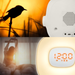 Radio-réveil avec lumière d'ambiance naturelle et radio FM Muse couleur blanc septième vue