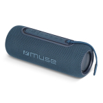 Enceinte de forme cylindrique résistante à l'eau avec détails LED couleur bleu foncé