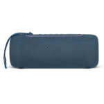 Enceinte de forme cylindrique résistante à l'eau avec détails LED couleur bleu foncé troisième vue