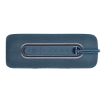 Enceinte de forme cylindrique résistante à l'eau avec détails LED couleur bleu foncé quatrière vue