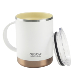 Tasse à emporter technologie Asobu adaptée aux machines à café 360ml couleur blanc