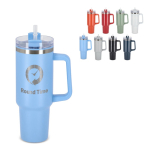 Grand gobelet thermique en acier inoxydable avec paille 1,2L