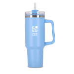 Grand gobelet thermique en acier inoxydable avec paille 1,2L vue principale