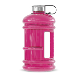 Grande bouteille en plastique avec poignée et bouchon fixe 2,2L couleur rose transparent
