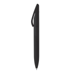 Stylo rotatif en plastique toucher doux, encre bleue, fabriqué en UE couleur noir deuxième vue