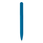 Stylo rotatif en plastique toucher doux, encre bleue, fabriqué en UE couleur bleu troisième vue