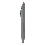 Stylo rotatif en plastique toucher doux, encre bleue, fabriqué en UE couleur gris deuxième vue