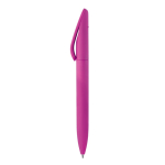 Stylo rotatif en plastique toucher doux, encre bleue, fabriqué en UE couleur rose deuxième vue