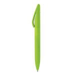 Stylo rotatif en plastique toucher doux, encre bleue, fabriqué en UE couleur vert lime deuxième vue