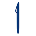 Stylo rotatif en plastique toucher doux, encre bleue, fabriqué en UE couleur bleu foncé deuxième vue