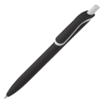 Stylo à bouton-poussoir en plastique, encre bleue fabriqué en UE couleur noir deuxième vue