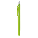 Stylo à bouton-poussoir en plastique, encre bleue fabriqué en UE couleur vert lime deuxième vue