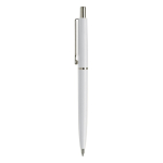 Stylo en plastique avec composants métalliques fabriqué en UE couleur blanc