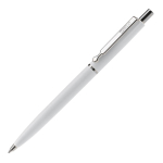 Stylo en plastique avec composants métalliques fabriqué en UE couleur blanc troisième vue