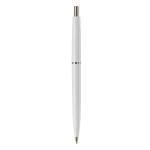 Stylo en plastique avec composants métalliques fabriqué en UE couleur blanc quatrière vue