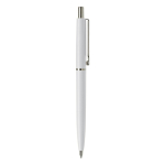 Stylo en plastique avec composants métalliques fabriqué en UE couleur blanc cinquième vue