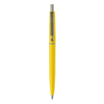 Stylo en plastique avec composants métalliques fabriqué en UE couleur jaune troisième vue