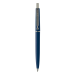 Stylo en plastique avec composants métalliques fabriqué en UE couleur bleu foncé troisième vue