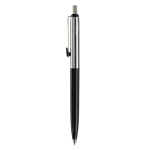Stylo à bouton-poussoir en métal, détail coloré sur clip, encre bleue couleur noir deuxième vue