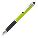 Stylo rotatif en plusieurs couleurs avec pointeur, encre bleue couleur vert lime troisième vue