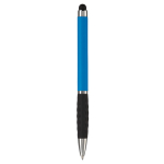 Stylo rotatif en plusieurs couleurs avec pointeur, encre bleue couleur bleu ciel quatrière vue