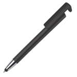 Stylo en plastique avec pointeur et support pour mobile à encre bleue couleur noir troisième vue