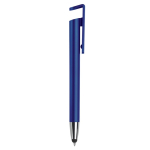 Stylo en plastique avec pointeur et support pour mobile à encre bleue couleur bleu cinquième vue