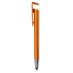Stylo en plastique avec pointeur et support pour mobile à encre bleue couleur orange deuxième vue