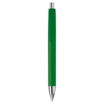 Stylo en plastique en couleurs à bouton-poussoir, encre bleue couleur vert deuxième vue
