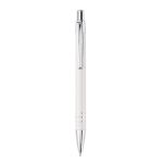Stylo en aluminium avec étui assorti en forme de tube couleur blanc deuxième vue