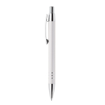Stylo en aluminium avec étui assorti en forme de tube couleur blanc troisième vue