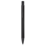 Stylo en aluminium avec revêtement en caoutchouc de plusieurs couleurs couleur noir deuxième vue