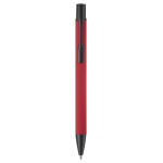 Stylo en aluminium avec revêtement en caoutchouc de plusieurs couleurs couleur rouge deuxième vue