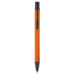 Stylo en aluminium avec revêtement en caoutchouc de plusieurs couleurs couleur orange deuxième vue