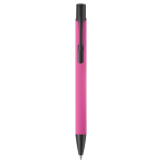 Stylo en aluminium avec revêtement en caoutchouc de plusieurs couleurs couleur rose deuxième vue