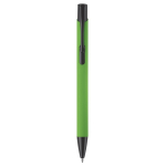 Stylo en aluminium avec revêtement en caoutchouc de plusieurs couleurs couleur vert lime deuxième vue