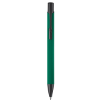 Stylo en aluminium avec revêtement en caoutchouc de plusieurs couleurs couleur vert foncé deuxième vue